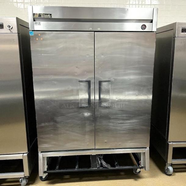True TS-49-HC 49 Cu.Ft stainless reach-in refrigerator, two-section, tested and working, visible True branding, excellent condition.