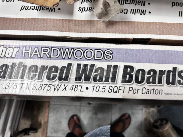 Weaber Hardwoods Weathered Wall Boards, multi-color, 3.75"x48", 10.5 sq. ft. per carton, distressed wood, Made in USA.