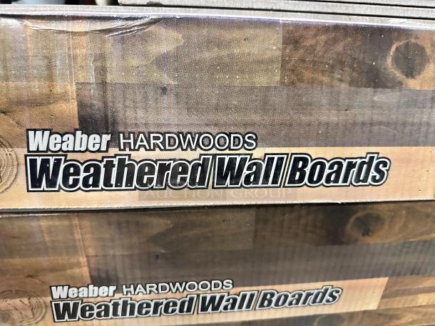 Weaber Hardwoods Weathered Wall Boards, multi-color, 3.75"x48", 10.5 sq. ft. per carton, distressed wood, Made in USA.