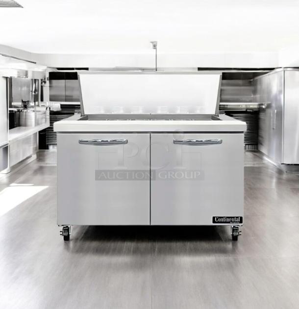 Continental Refrigerator SW48N18M 48" sandwich prep table with refrigerated base, cutting board, tested, 115V.