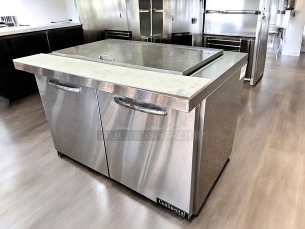 Continental Refrigerator SW48N18M 48" Sandwich/Salad Prep Table with refrigerated base, cutting board, stainless steel, tested.