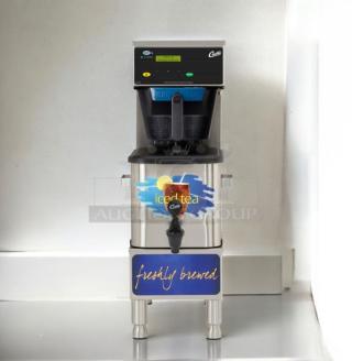 Curtis TBP Iced Tea Brewer, 3-gallon capacity, 120V, stainless steel, "iced tea" and "freshly brewed" labels, tested & working.