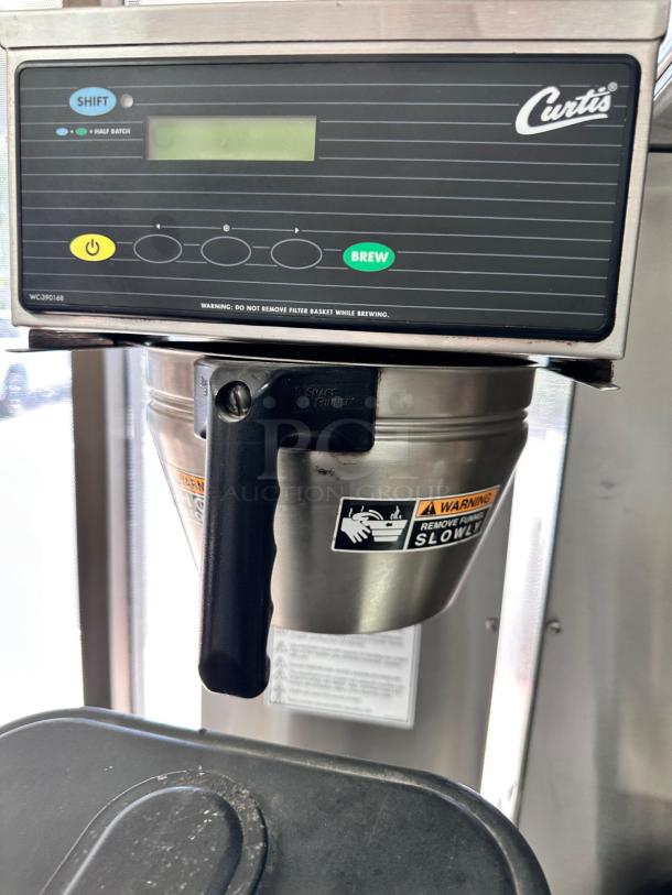 Curtis TBP Iced Tea Brewer, 3-gallon capacity, 120V, fully tested, working, clear control panel and "Smart Funnel" label visible.