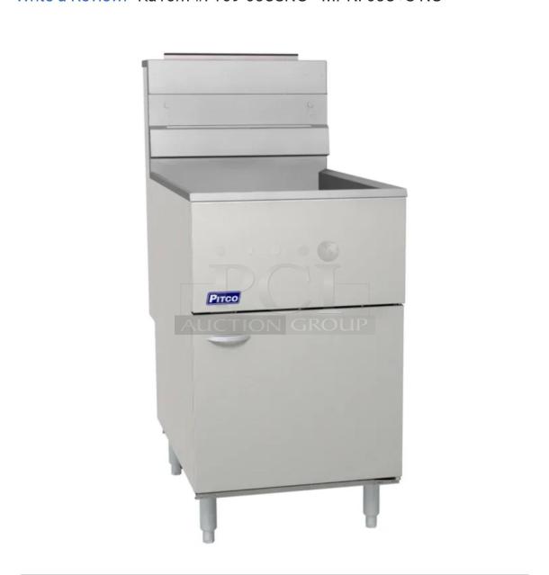 Pitco SSH55 Solstice Supreme 50 lb. gas fryer with filter drawer system, natural gas, fully tested, excellent condition.
