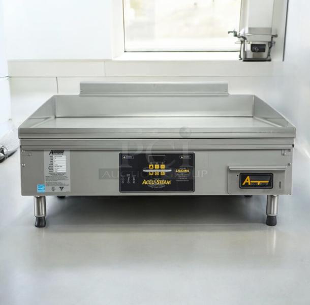AccuTemp EGF2083A2450-T1 Accu-Steam Electric Griddle, 36" wide, 208V, fully tested, excellent condition, with control panel.