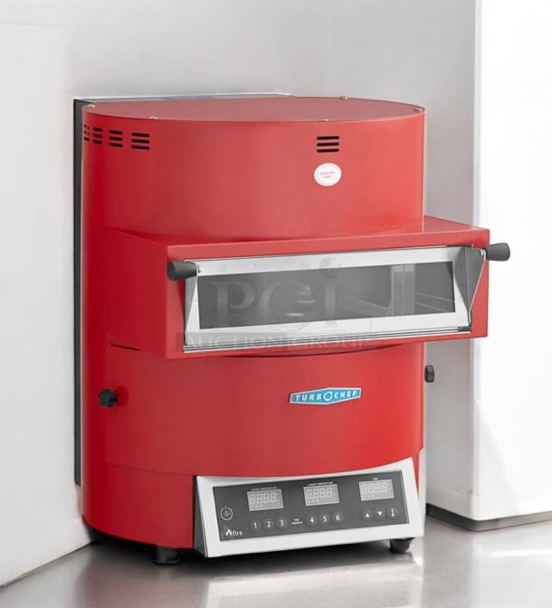 TurboChef Fire high-speed countertop pizza oven, red, model Fire, 208/240V, excellent condition, fully tested.