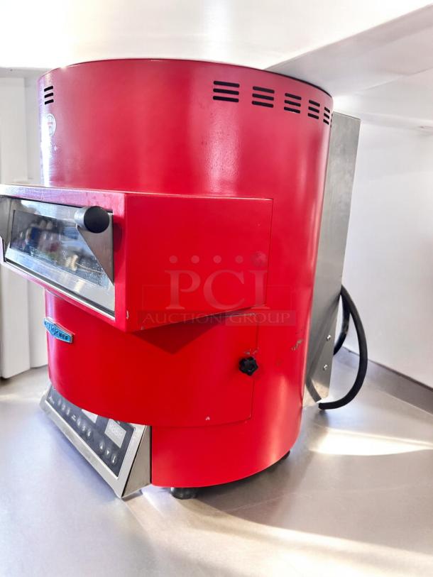 TurboChef Fire high-speed countertop pizza oven in red, excellent condition, 208/240V, fully tested and working.
