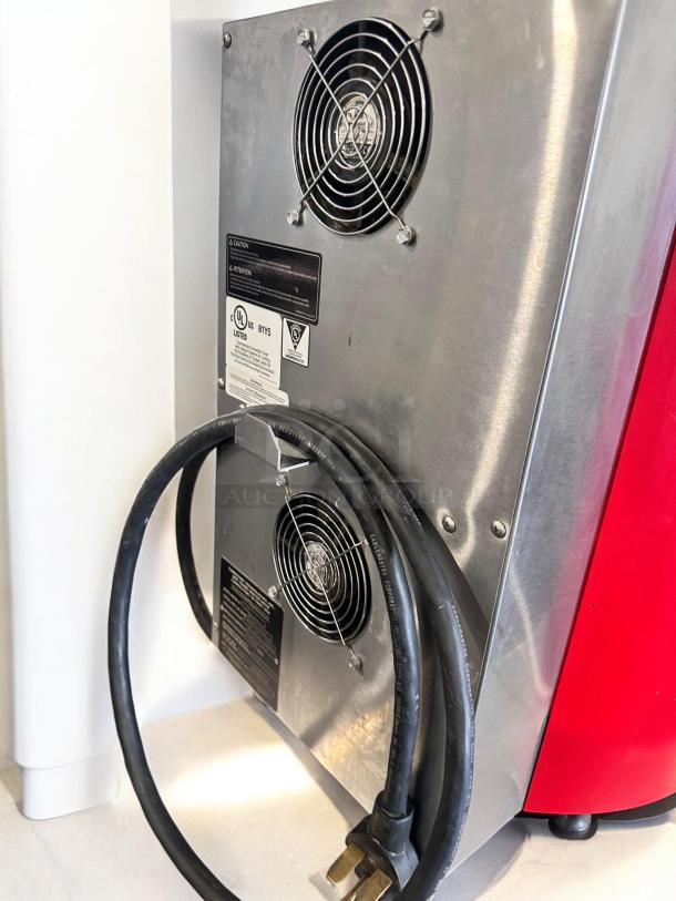 TurboChef Fire high-speed pizza oven, 208/240V, fully tested, excellent condition, features a robust power plug and cooling fans.
