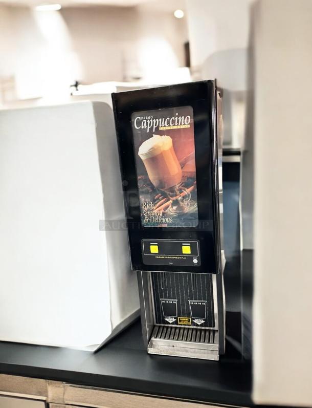 Curtis PC2D-10-02 dual flavor cappuccino dispenser in pristine condition, 120V, tested and working, features dual spouts.