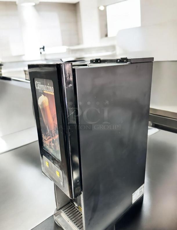 Curtis PC2D-10-02 dual flavor cappuccino dispenser, pristine condition, 120V, fully tested, black exterior.