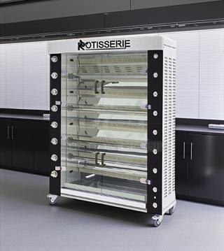 Excellent Condition -  Rotisol USA FB1400-8G-SS Gas 8 Spit Commercial Rotisserie w/ 48 Bird Capacity, Natural Gas - Tested & Working! - Item #1203178