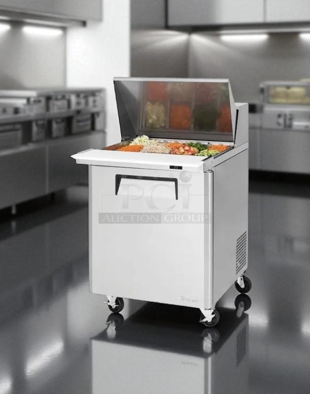 Turbo Air MST-28-N 1 Door Stainless Steel Refrigerated Sandwich Prep Table, excellent condition, tested working.