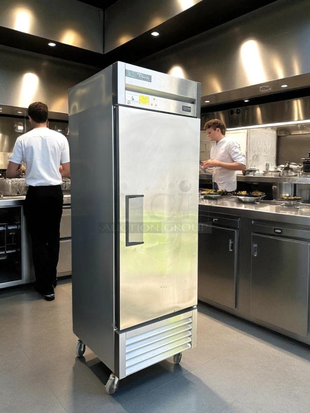 True T-23F-HC single door reach-in freezer, stainless steel, 115V, fully tested, excellent condition, visible brand label.
