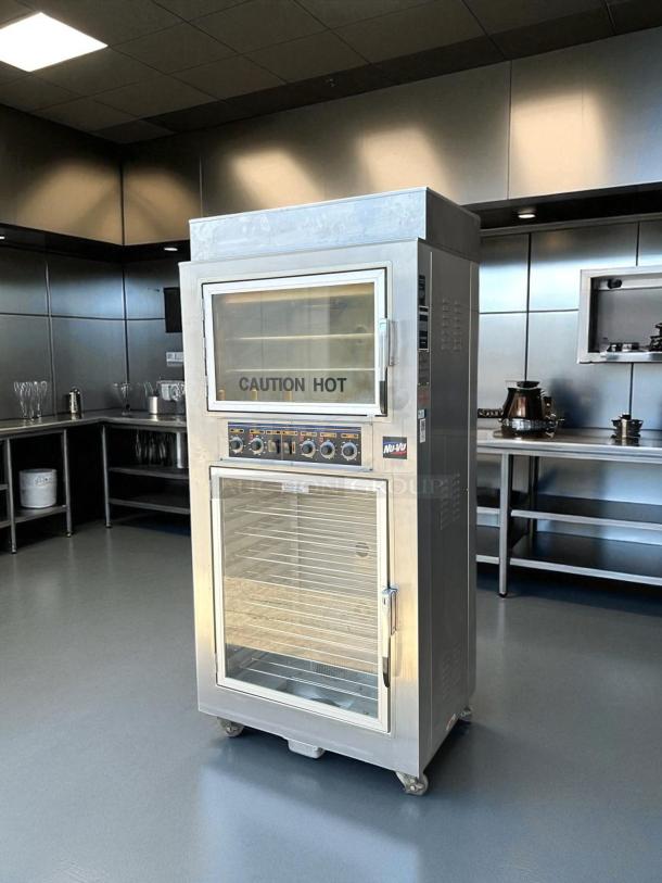 NuVU Model SUB-123P Double Deck Electric Oven Proofer Combo, amazing condition, fully tested, Caution Hot label.