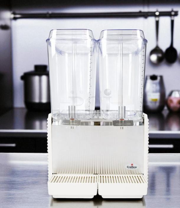 Crathco D25-4 beverage dispenser, dual 5-gallon bowls, high-impact plastic, great condition, fully tested.