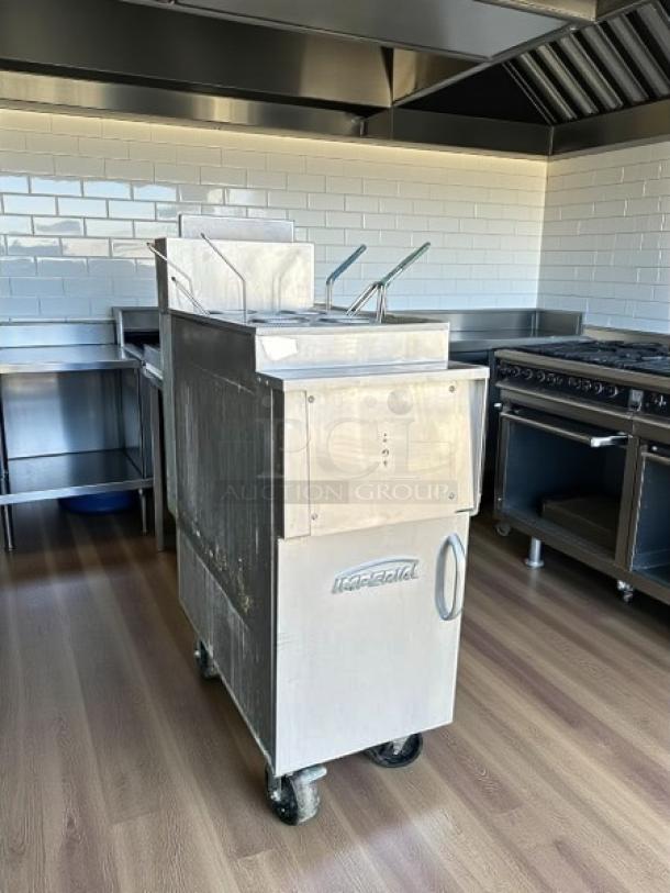 Imperial IPC-14 12 Gallon Stainless Gas Pasta Cooker in excellent condition, fully tested, with visible brand logo.