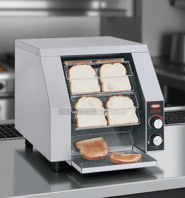Hatco TRH-60 horizontal conveyor toaster, superb condition, 300 slices/hour, fully tested, 208V, visible controls and branding.