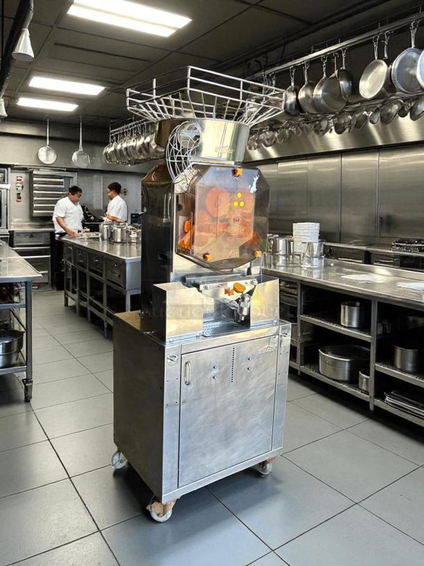 Citrocasa 8000SB commercial citrus juicer in stainless steel, excellent condition, 115V, fully tested, ready for use.
