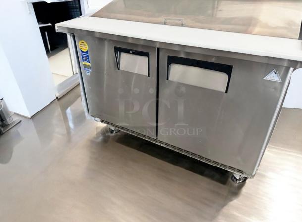Everest Refrigeration EPBR2 48" prep table in great condition, stainless steel, refrigerated base, 115V, tested and working.