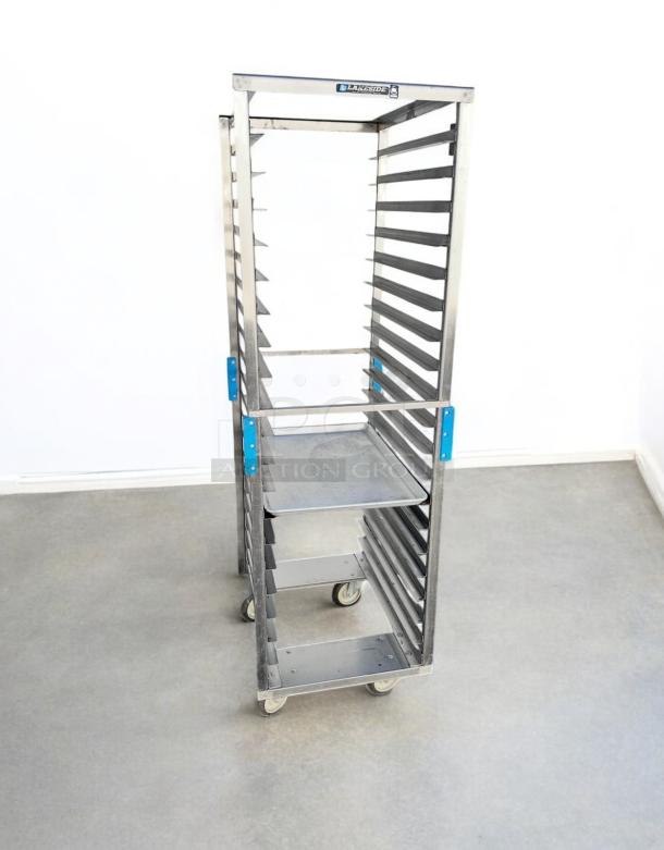 Lakeside stainless steel mobile bun/sheet pan rack, 20 pan capacity, NSF certified, in great condition, tested and working.