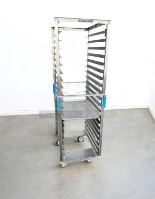 Lakeside stainless steel mobile bun/sheet pan rack, 20 pan capacity, NSF certified, in great condition, tested and working.