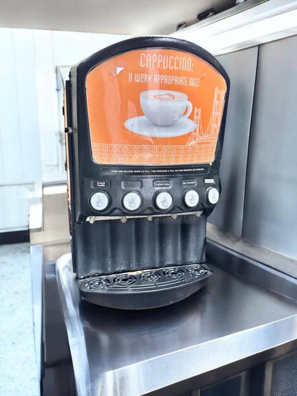 Grindmaster PIC5 dispenser in excellent condition, 4-flavor, 120V, fully tested, with visible flavor selection buttons.