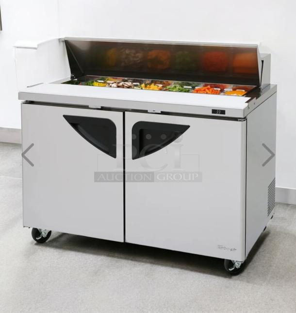 Turbo Air TST-48SD salad/sandwich prep table, 48", refrigerated base, great condition, 115V, tested and working.
