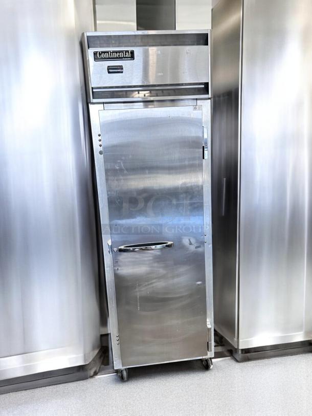 Continental Refrigerator 1F single door commercial freezer, stainless steel, excellent condition, 115V, fully tested.