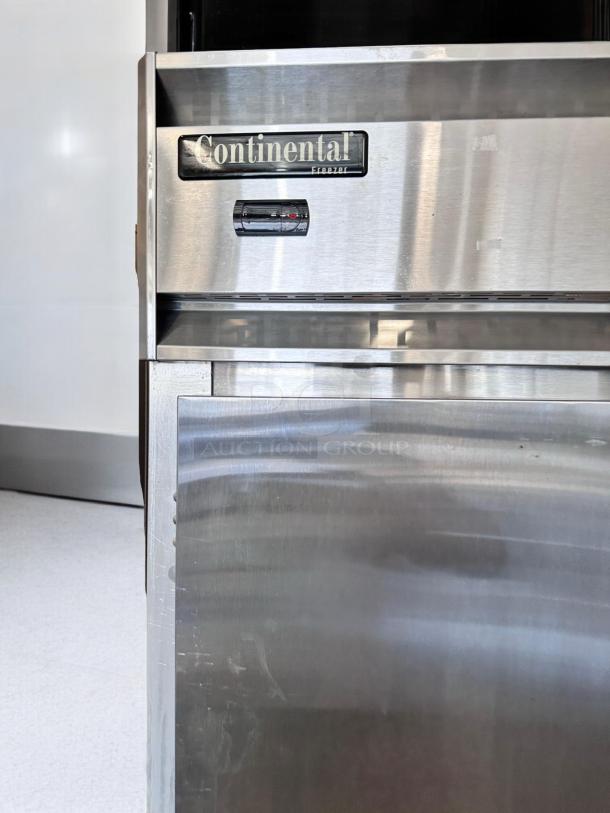 Continental Refrigerator 1F single door commercial freezer in excellent condition, stainless steel, 115V, fully tested.
