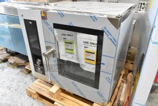 Bakers Pride AEHE061R stainless steel combi convection oven, electric, 208V, 3 phase, new with cosmetic dents.