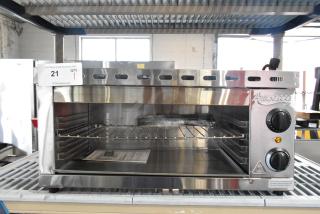 Brand new 2024 Avantco 177CHSME24IA stainless steel cheese melter, electric powered, 120V, with minor scratches.