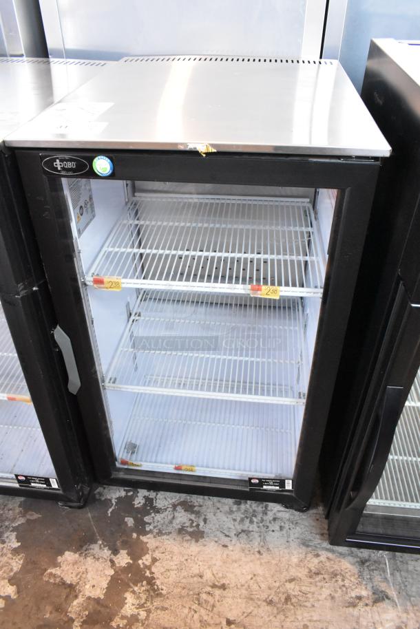 2023 QBD DC6LP-HC Metal Mini Cooler Merchandiser, single door, poly coated racks, 115V, 1 Phase, commercial use.
