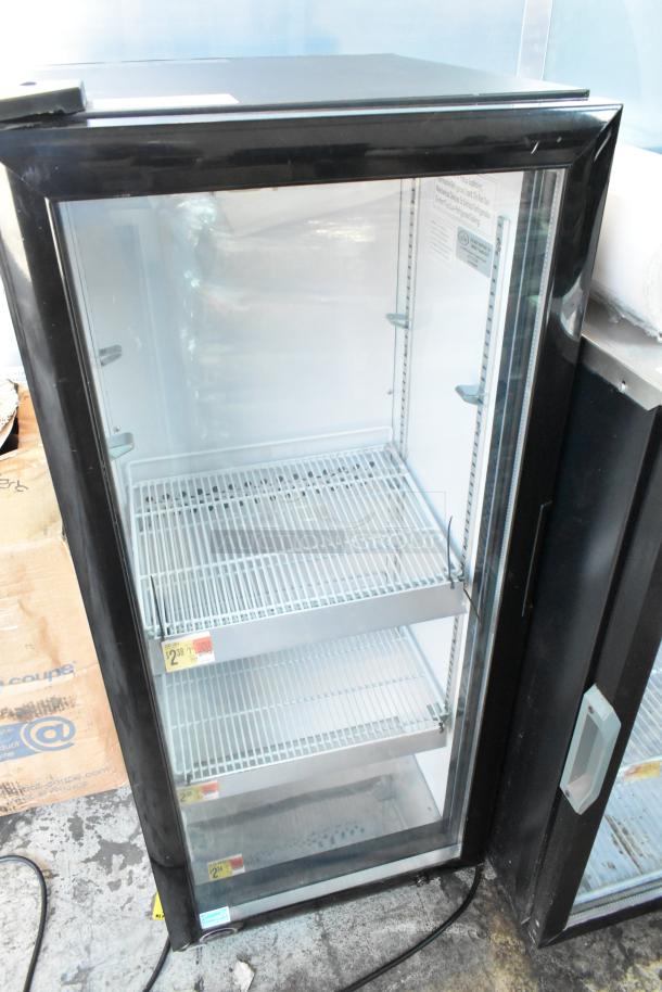 IDW G4-H0234B metal single door reach-in cooler with glass front, poly coated racks, 115V, 1 phase; commercial use.