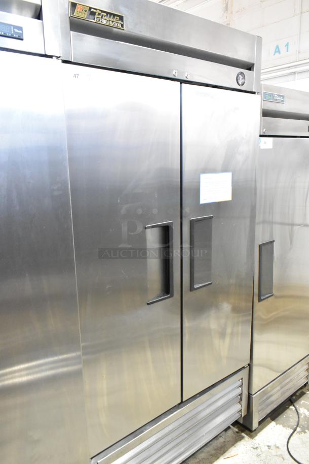 2016 TrueT-35 stainless steel commercial cooler, 2 doors, poly-coated racks, 115V, 1-phase, excellent condition.