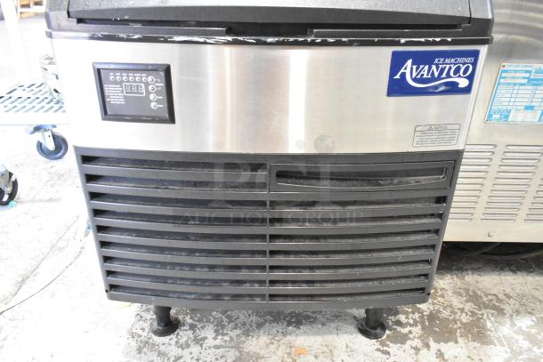 BRAND NEW Avantco 194UC160FA stainless steel ice machine, 152 lb. capacity, undercounter model, minor scratches, 115 Volts.