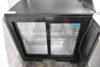 Entree BB-2SD-38 metal 2-door reach-in cooler with poly-coated racks, 115 Volts, 1 Phase, commercial use.