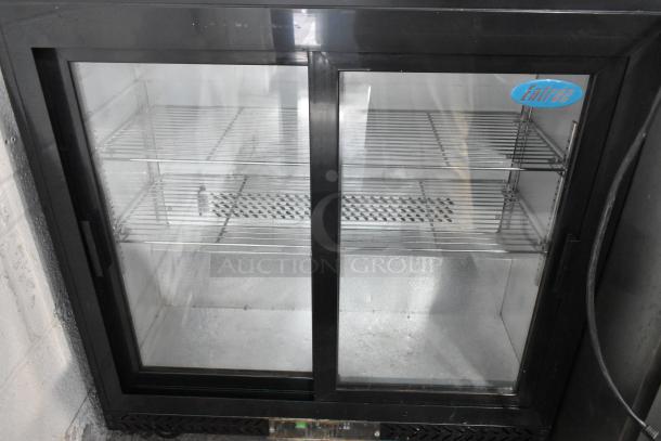 Entree BB-2SD-38 commercial 2-door reach-in cooler with poly coated racks, 115 volts, 1 phase, metal exterior, branded logo.