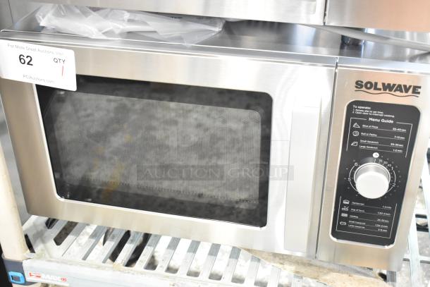 2024 Solwave 180MW1000D stainless steel commercial microwave, dial control, 120 volts, 1 phase, new condition.