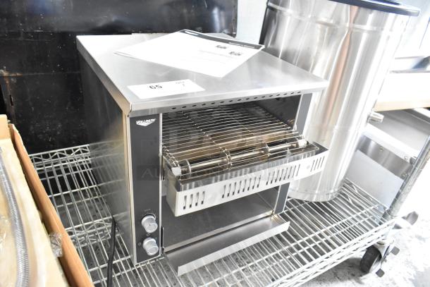 BRAND NEW Vollrath JT1H conveyor toaster, 2 1/2" opening, 120V, 1 phase, minimal scratches, tags and manual visible.