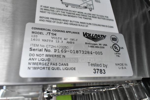 BRAND NEW SCRATCH AND DENT! Vollrath JT1H Conveyor Toaster, 120V, 1600W, 2.5" Opening, Model CT2H-120250, tested.
