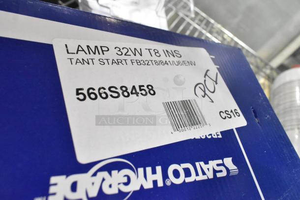 Brand new Satco S8458 HyGrade 32W T8 U-Bend Fluorescent Light Bulbs. Scratch and dent. Model 566S8458. 6-pack.