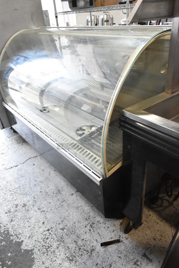 Federal Industries SN6CD-2 metal commercial display case merchandiser, floor style, curved glass, 120V, 1 phase.