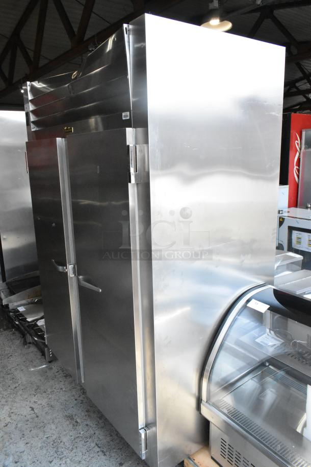 Traulsen RHT232WUT-FHS stainless steel 2-door reach-in cooler on casters, 115 volts, 1 phase, excellent condition.