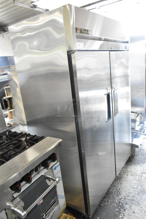 True TM-52F stainless steel 2-door reach-in freezer, commercial use, 115 volts, 1 phase, excellent condition, model TM-52F.