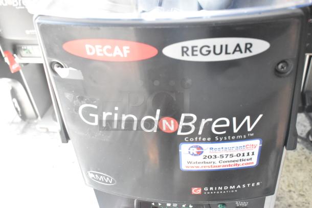 BRAND NEW Grindmaster RGNB-20H stainless steel commercial coffee machine with hot water dispenser, 120V, metal brew basket.