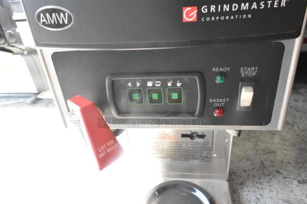 BRAND NEW Grindmaster GNB-21H Grind and Brew Coffee Machine, stainless steel, countertop model, with hot water dispenser.