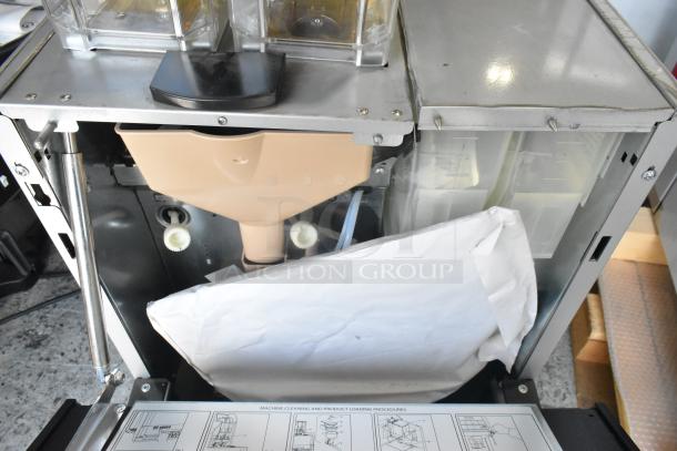 Necta Kolbalto commercial espresso machine, metal casing, components visible, 208/250 Volts, 1 Phase, in used condition.