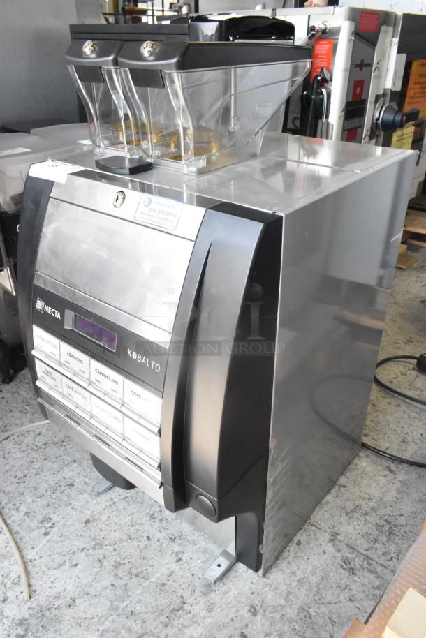 Necta Kolbalto commercial espresso machine, metal finish, 208/250V, 1 phase, automatic, countertop model.