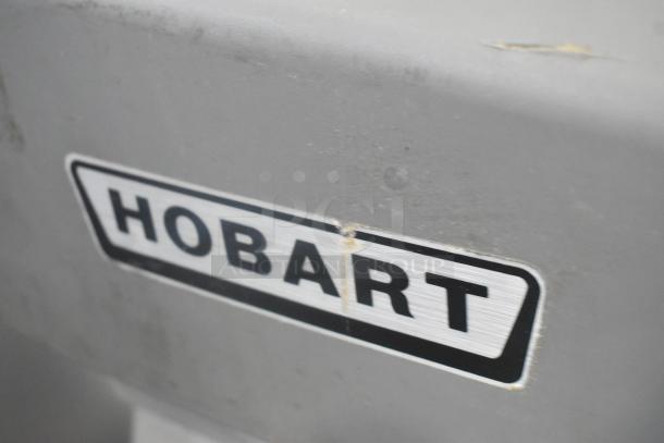 2017 Hobart Legacy HL200 metal commercial 20-quart planetary dough mixer. Features 100-120 volts, 1 phase. Slight wear visible.