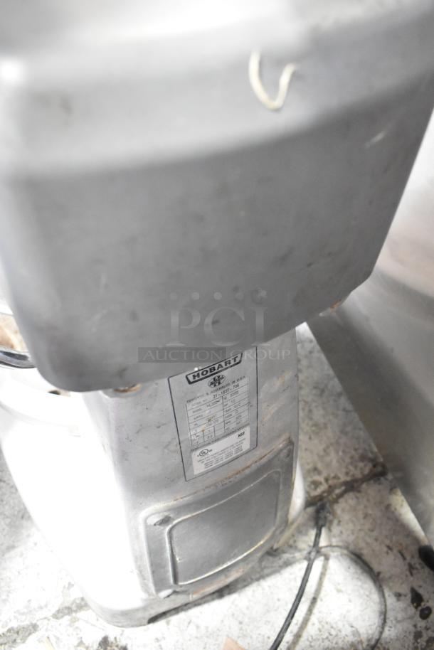 2017 Hobart Legacy HL200 metal commercial 20-quart dough mixer, planetary style, 100-120 volts, visible label details.